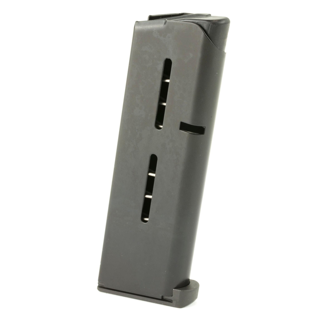 Wilson Combat 47OXCB 1911 Magazine - Reliable & Durable Stainless Steel for Elite Performance, stainless steel gun magazine with black locking mechanism and capacity windows