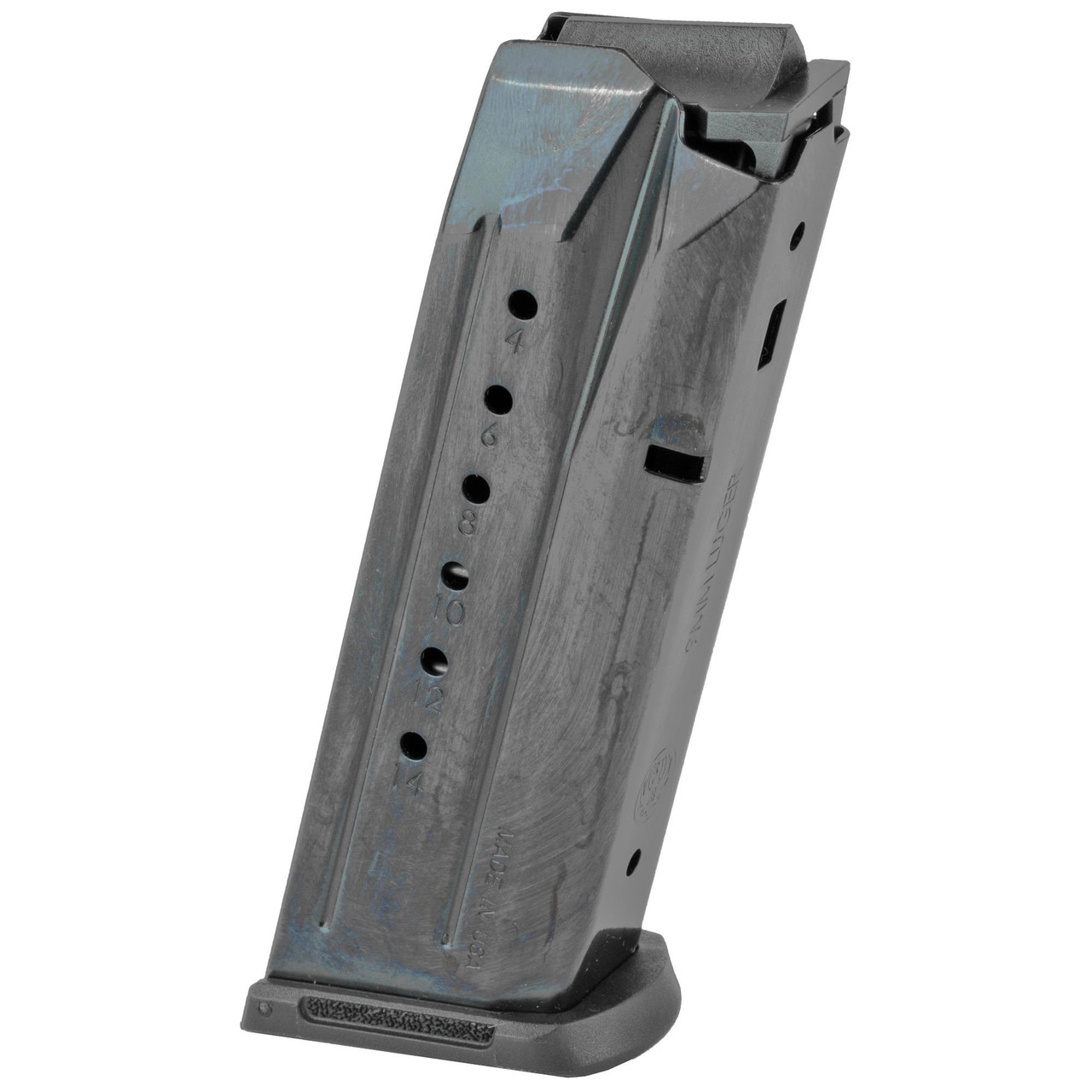 Ruger 90637 Steel Magazine – 15-Round Capacity, durable and reliable shooting accessory, shown in a vertical position with a metallic finish and numbered capacity indicators on the side.