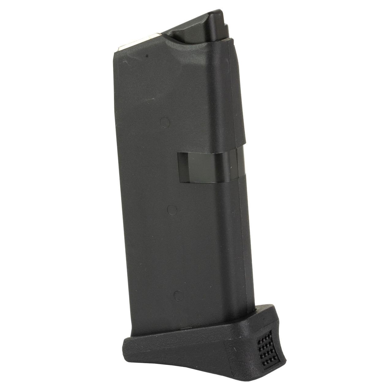 KCI USA Glock 43 Magazine, black polymer and hardened steel, 6-round capacity, for 9x19mm, with image of the magazine.