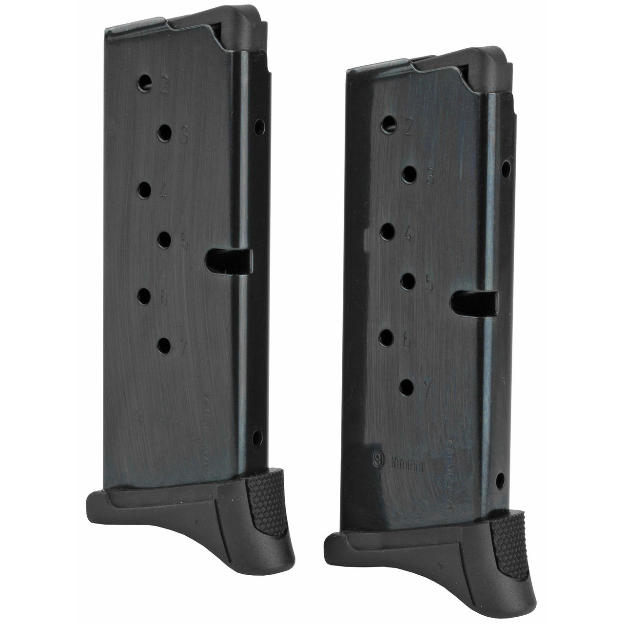 Ruger 90642 7-Round Factory Magazine, two durable steel and polymer construction magazines for reliable firearm performance.