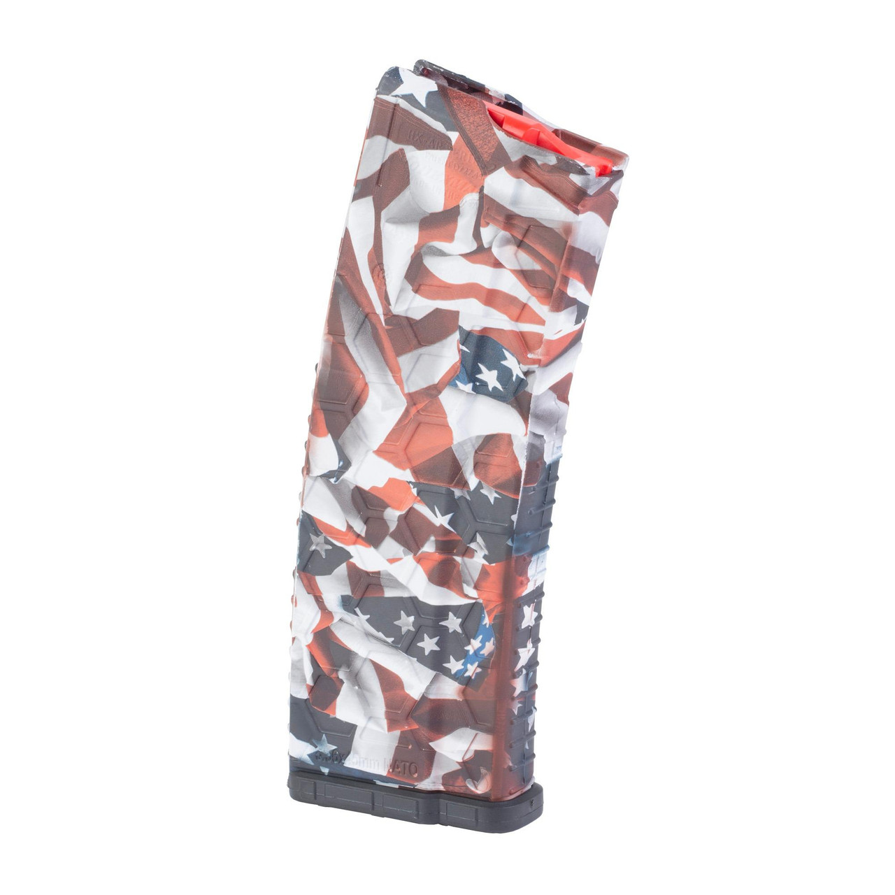 HEXMAG HX1530-AR15S2-ONP 15-Round HD Magazine - One Nation Hydro Dipped Finish for AR-15, American flag-themed polymer magazine