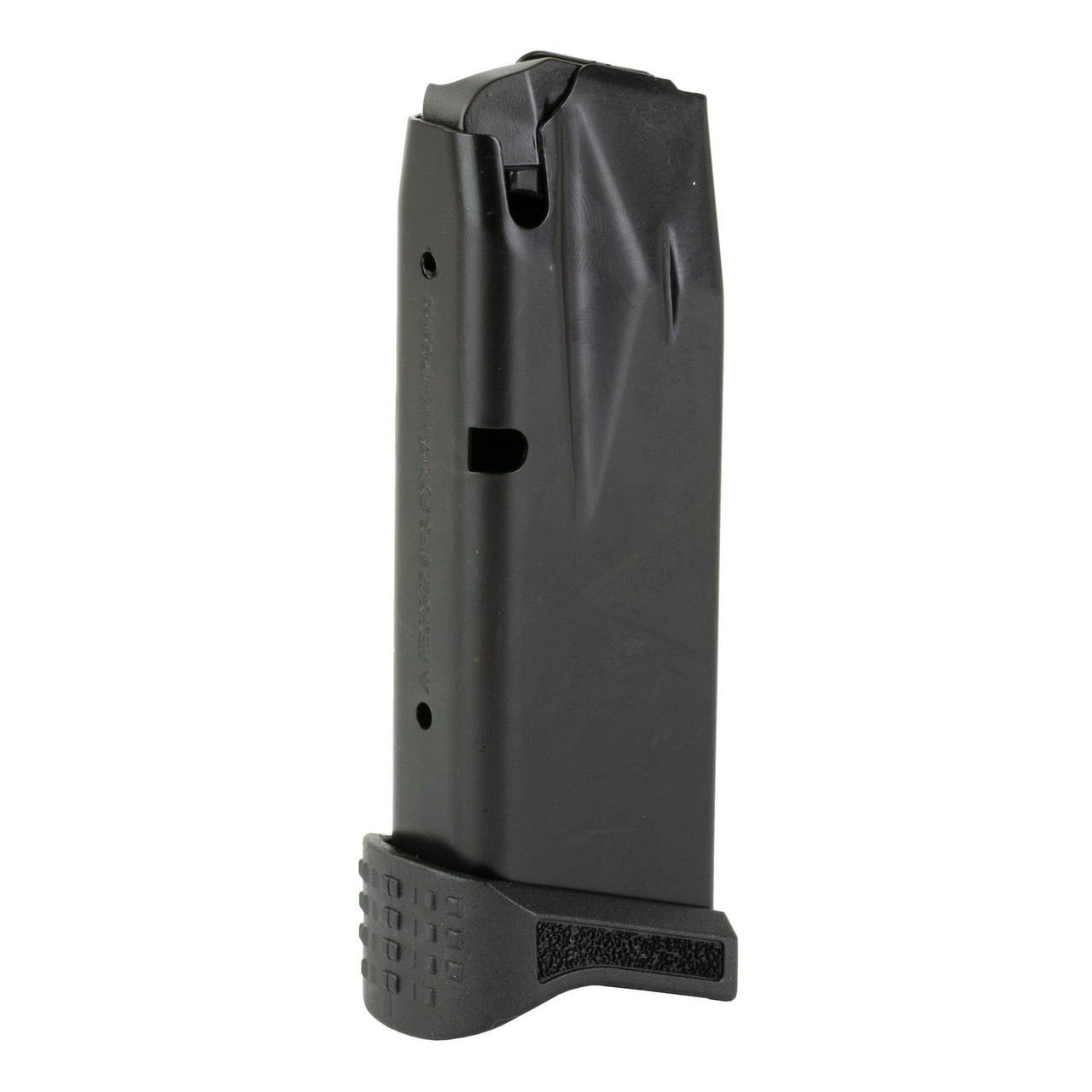 CANIK MA902 12 Round TP9 Subcompact Magazine with Finger Rest Baseplate - Compatible with TP9 Elite SC, black, steel magazine with textured baseplate for secure grip.