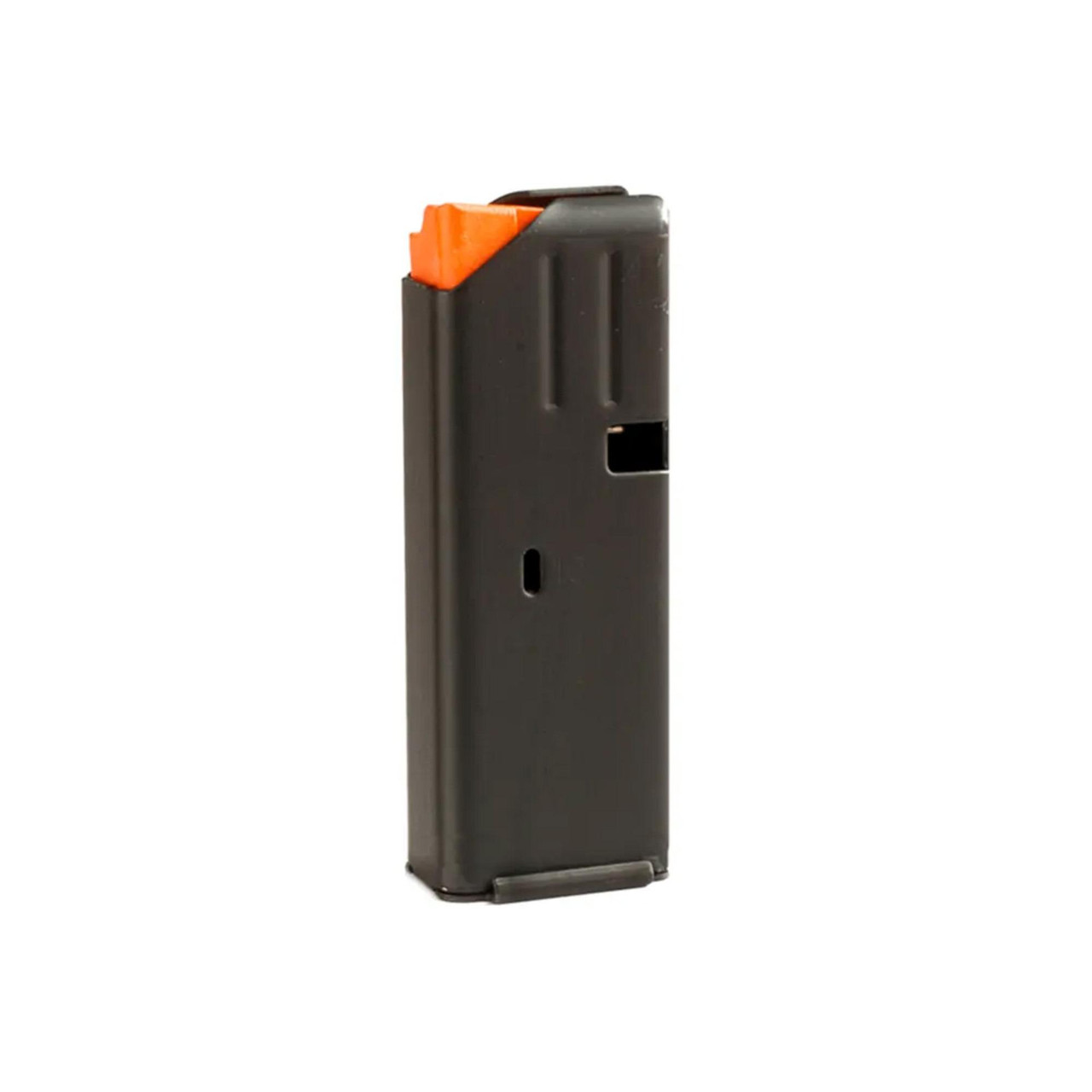 IWI US, Inc IWI TSM910B 9MM Magazine - 10 Round Capacity for Tavor & SAR - Reliable Firearm Accessory, black magazine with orange follower for 9mm firearms.