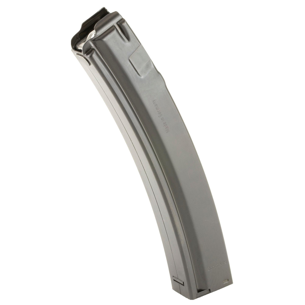Heckler & Koch 206349S Factory Magazine - 30-Round Steel Body, Durable & Reliable Firearm Accessory, image of a stainless steel magazine for firearms.
