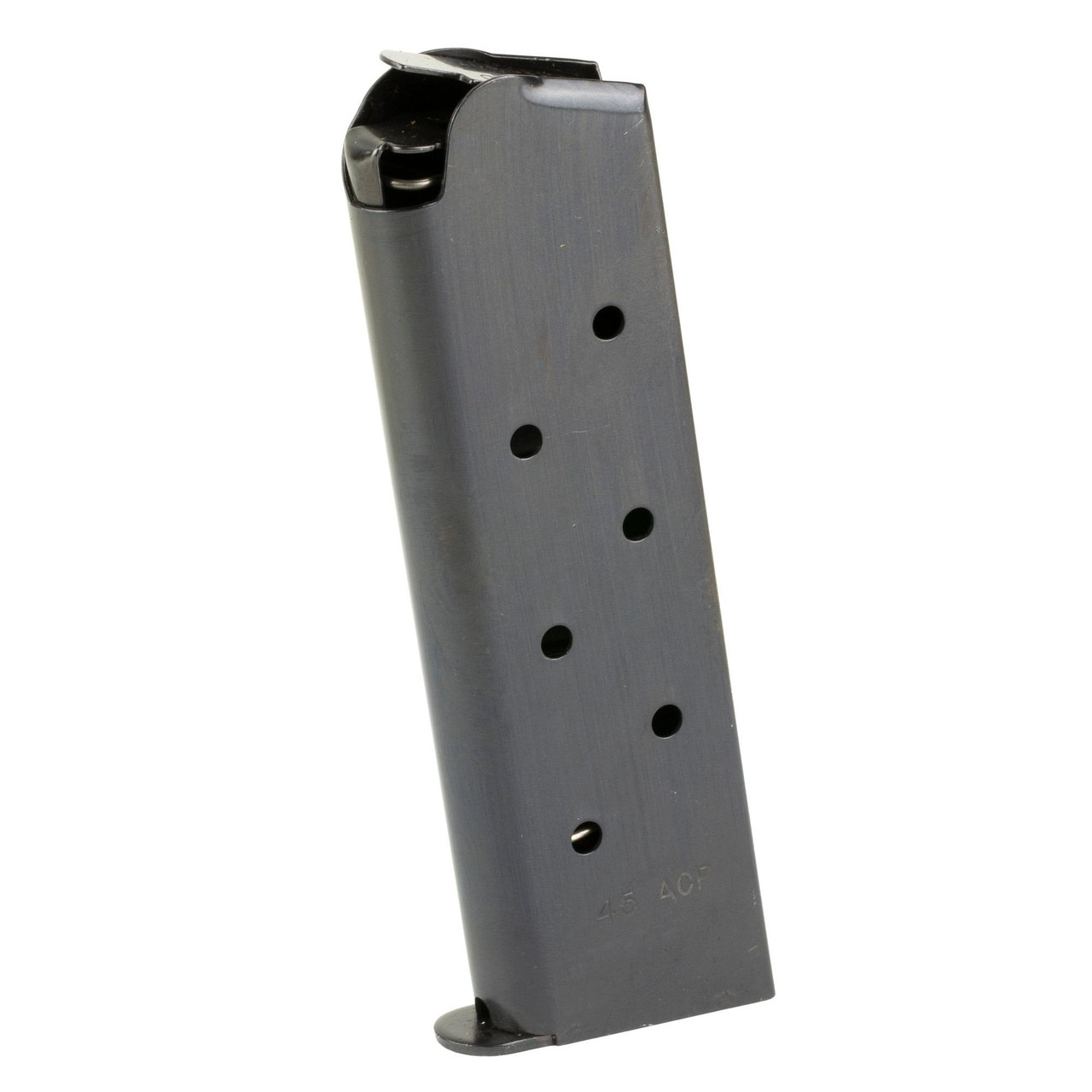Kimber America 1000089A 1911 .45 ACP Black 8-Round Magazine, Full-Length Grip, Pre-Drilled for Base Pad - Metallic firearm magazine for 1911 pistols.