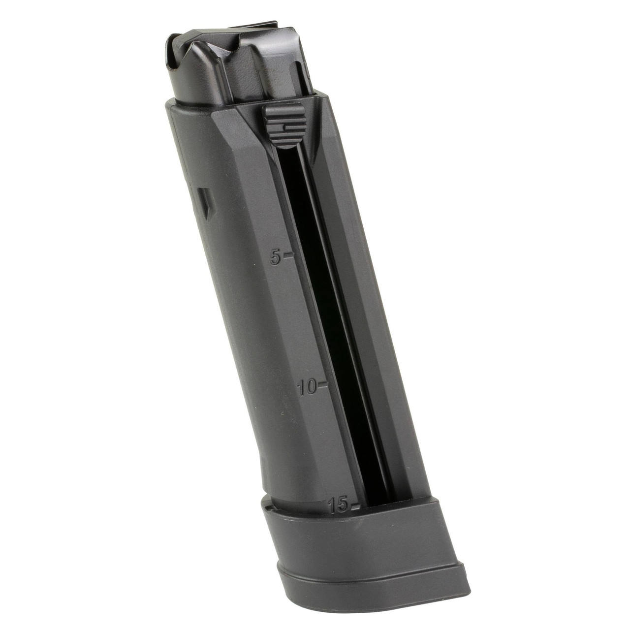 FN America 20-100503 .22LR FN 502 Magazine - 15-Round Capacity & Durable Construction, black magazine with a capacity indicator on the side.