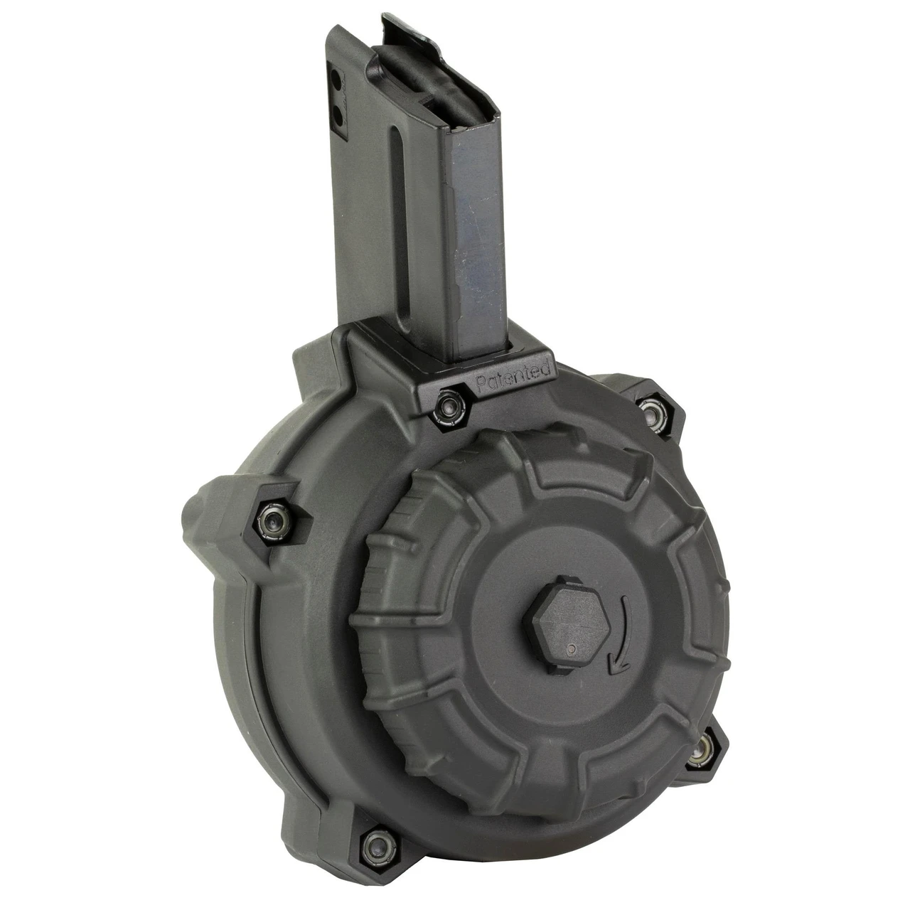 ProMag Industries DRM-A111, high-capacity drum magazine for firearms.