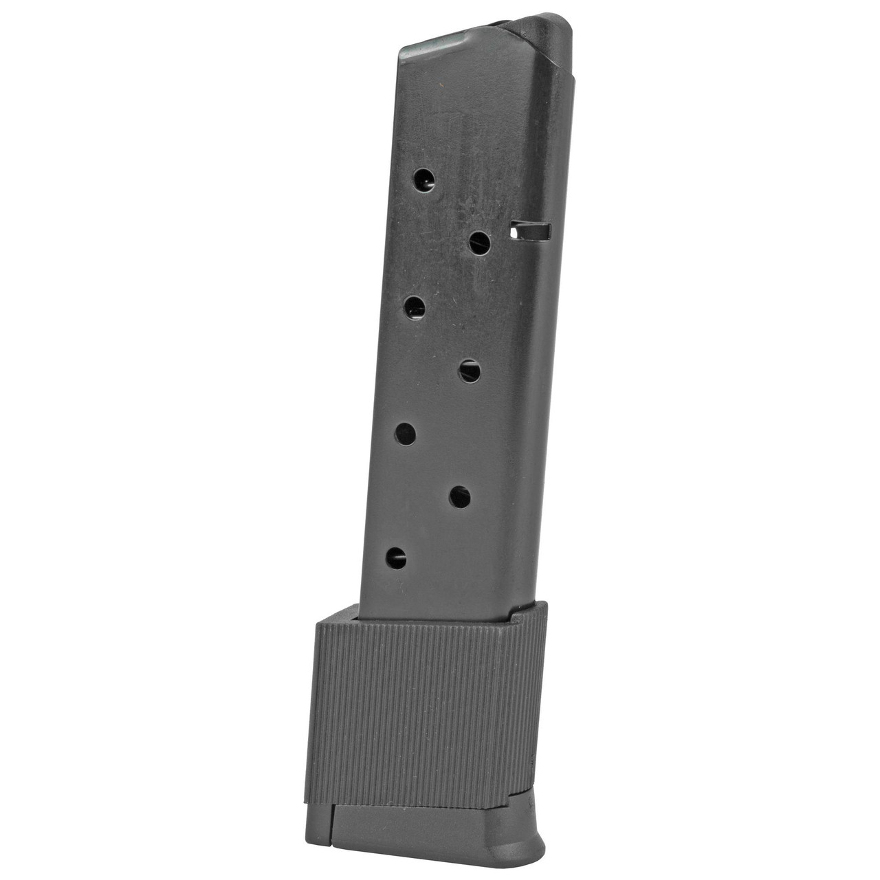 ProMag Industries COL04 magazine, gray metal firearm magazine with multiple holes for capacity indicator for military and tactical use.
