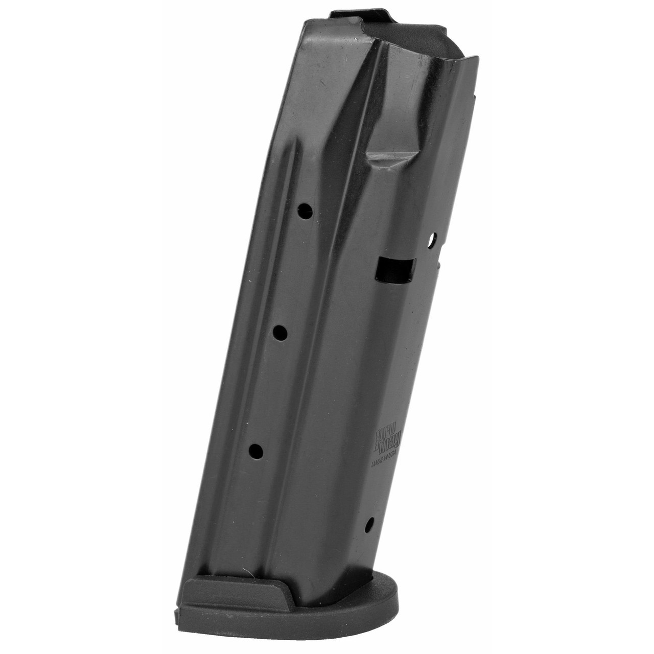 ProMag Industries SIG-A8, handgun magazine with a black metal body and a base plate for firearm magazine loading.