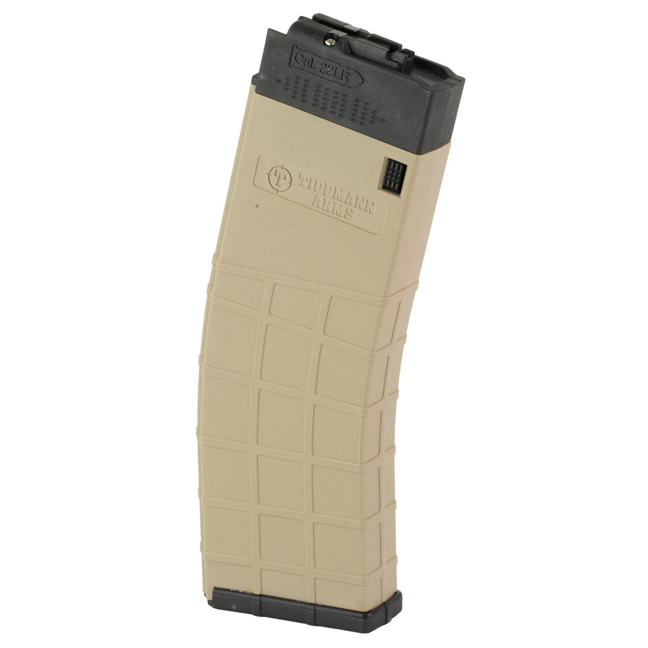 Tippmann Arms Company A201146 magazine, beige tactical firearm magazine with optional black top and bottom, designed for airsoft or training use.