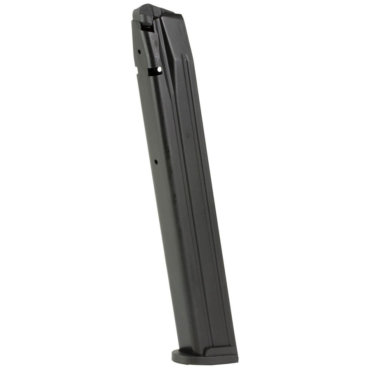 ProMag Industries SAR-A2, black firearm magazine with a sleek rectangular design and top feed opening.