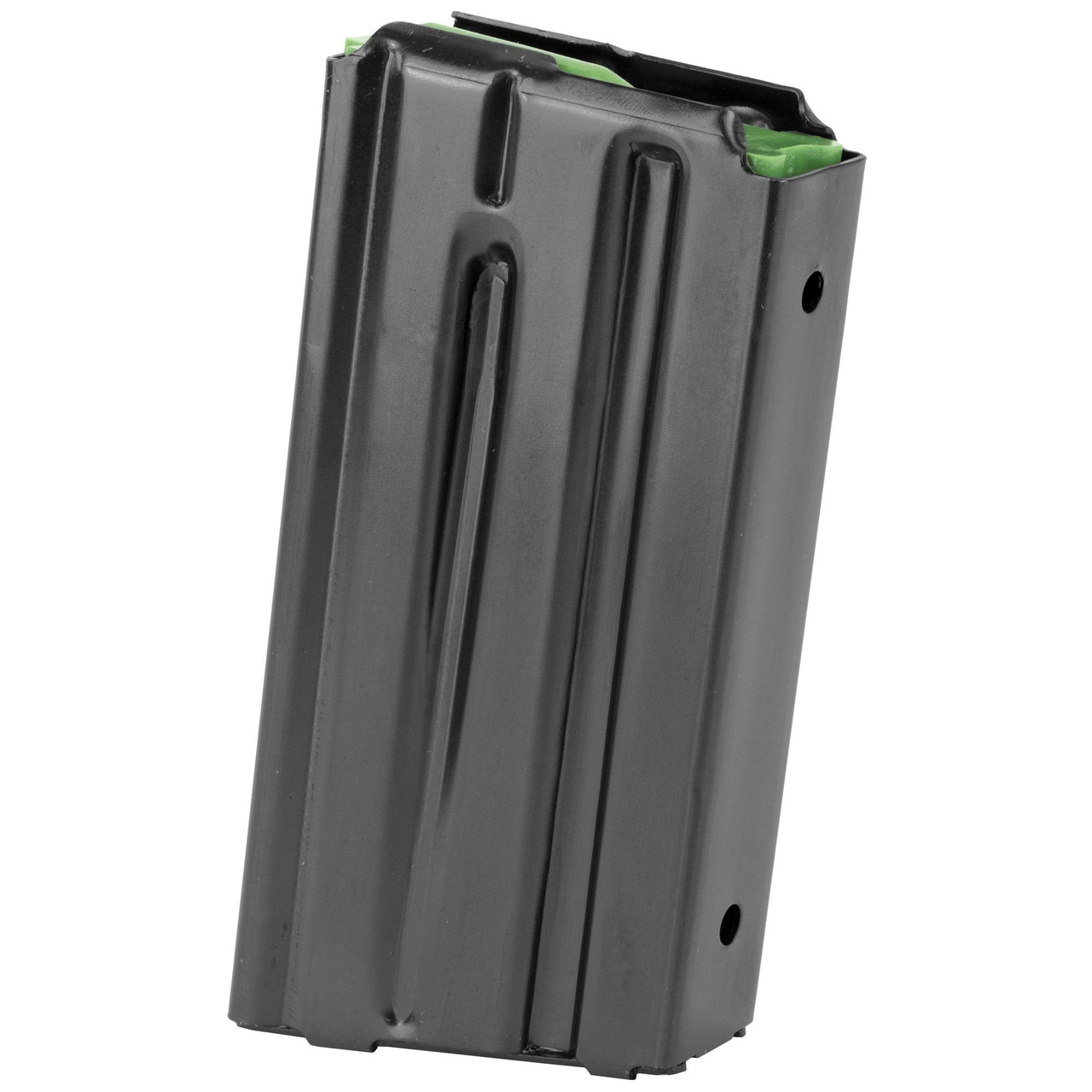 ProMag Industries COL19, firearm magazine with black finish and green follower for reliable ammunition feeding.