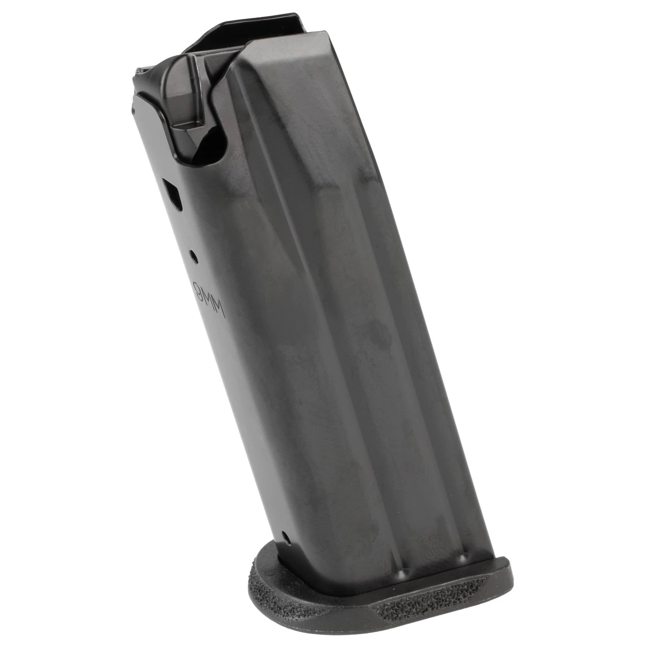 Springfield EC6015C Echelon 4.0C 15-Round Stainless Steel Magazine for 9mm Compact Pistol, side view of the durable black stainless steel magazine with capacity marking.
