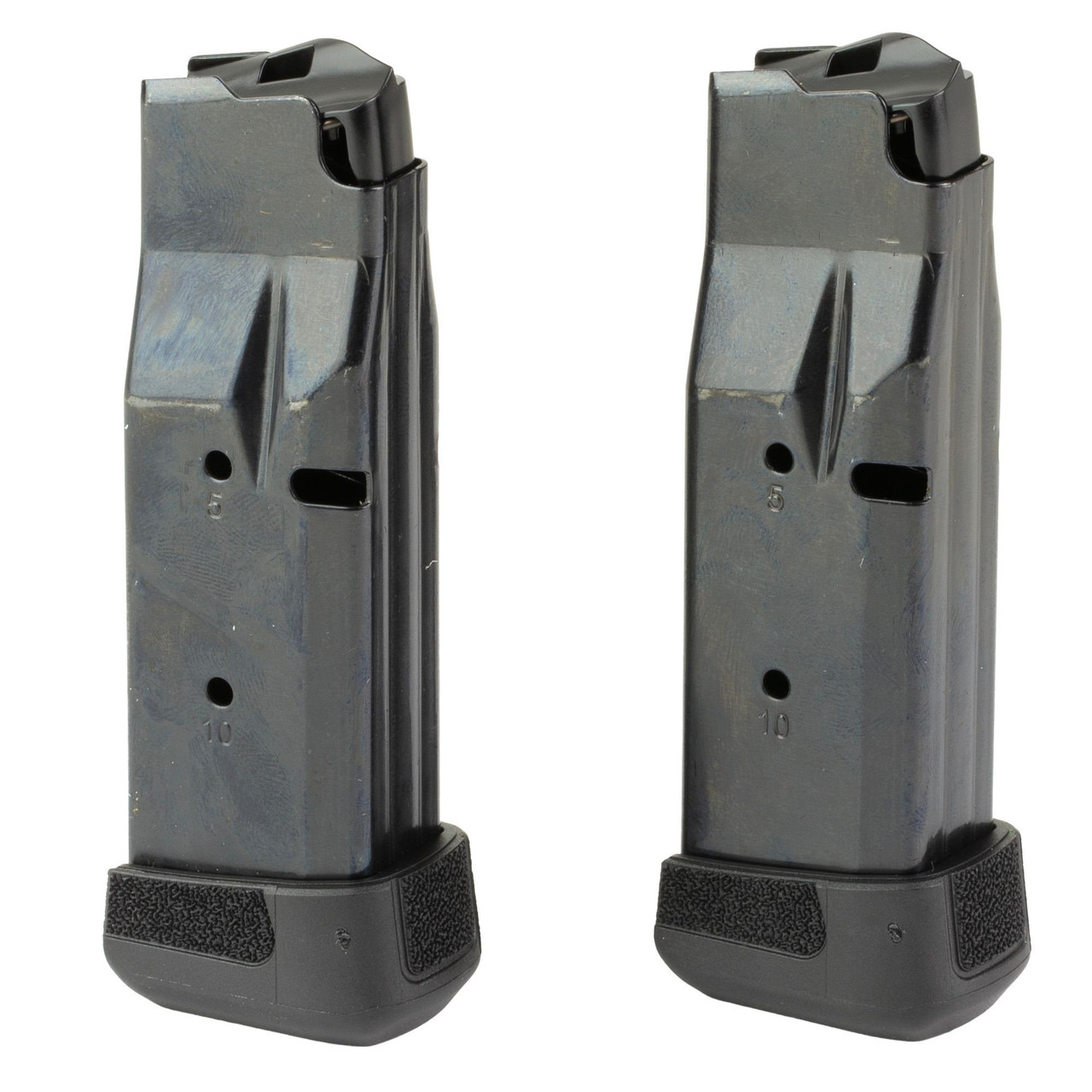 Ruger 90736 .380 ACP Factory Magazines for LCP MAX - 10 & 12 Round Value Packs, two gun magazines with black and metallic finish.