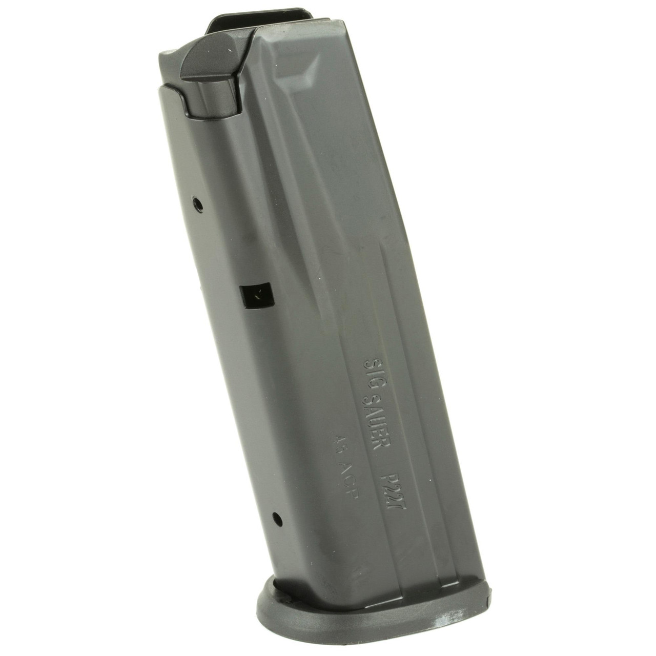 Sig Sauer MAG-227-45-10, gun magazine for .45 ACP caliber with a gray finish and black base, automatic pistol accessory.