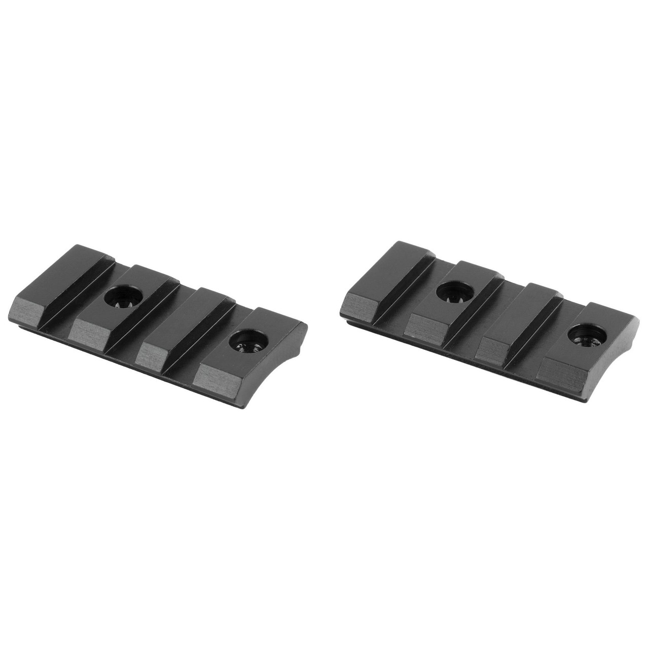Burris Optics 410615 Solid Steel Bases, durable and versatile scope mounts designed for Weaver and Picatinny rails, shown in a close-up magazine photo.