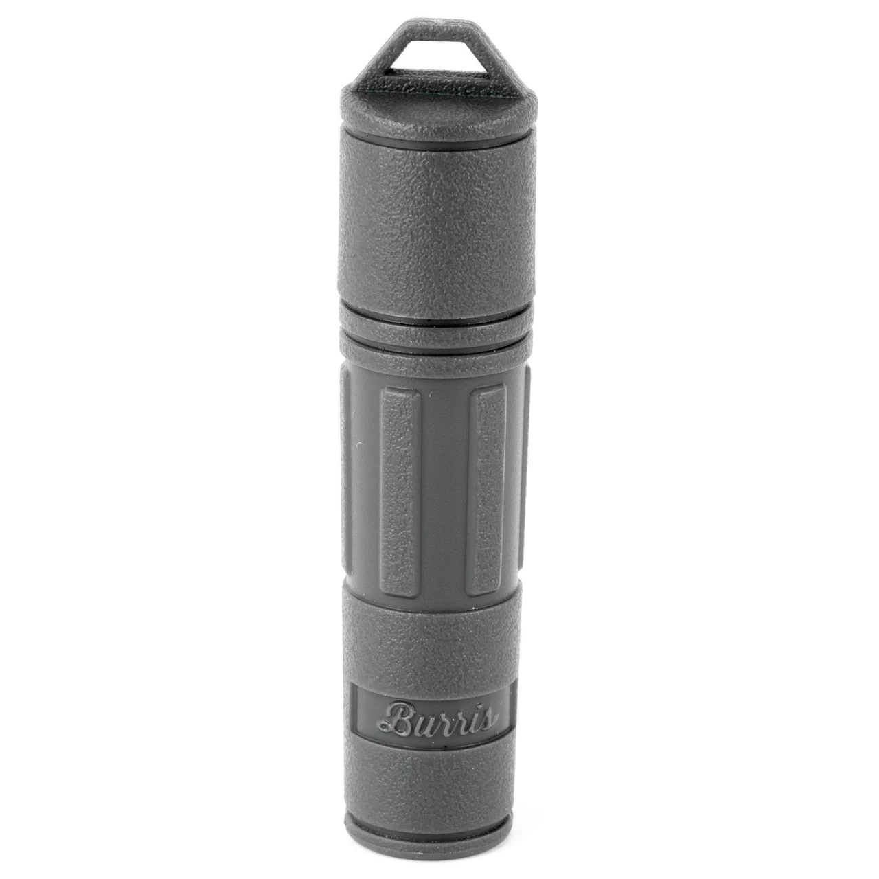 Burris Optics 626050 Retractable Lens Cleaning Brush & Chamois Pad, compact gray lens cleaning tool with textured grip and retractable brush and chamois pads for ultimate lens care.