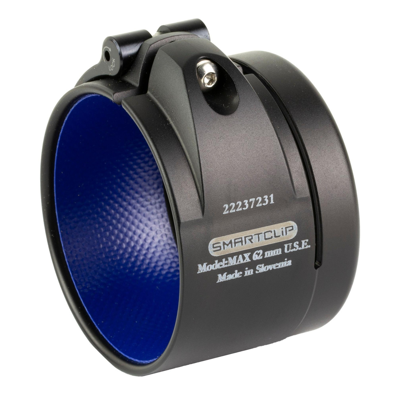 Burris Optics 626643 Thermal Clip-On Adapter for 38-64mm Lenses, compact black thermal clip-on device with quick detach mount and blue interior coating for enhanced thermal imaging.