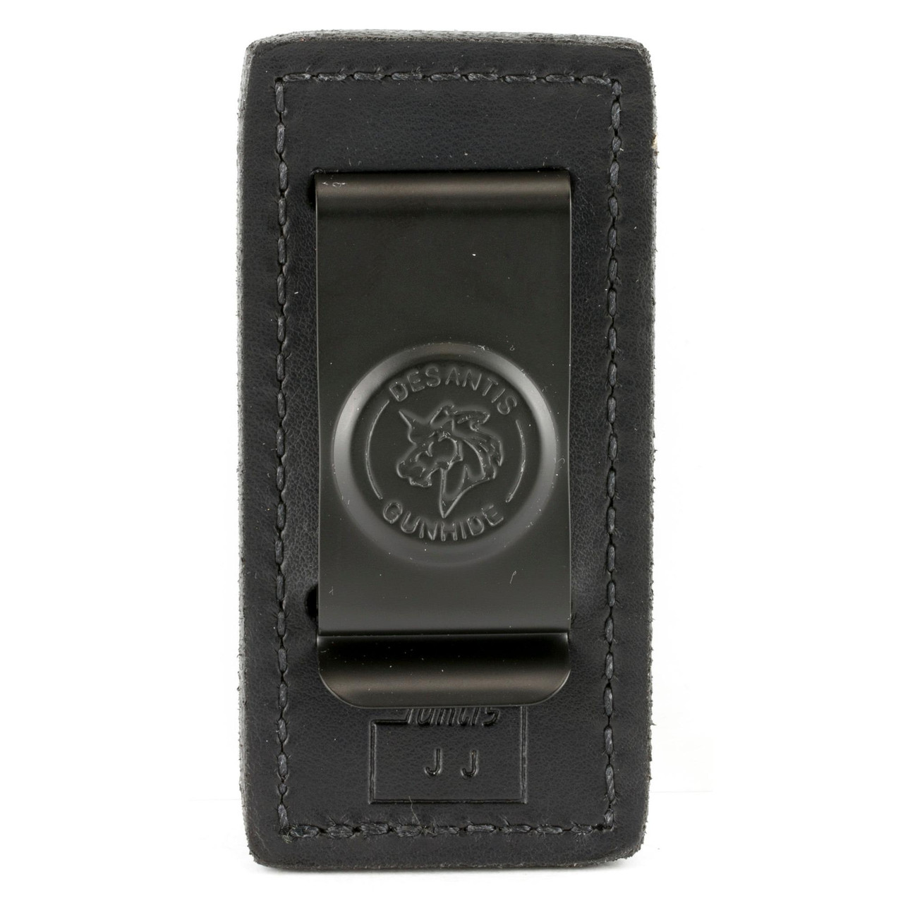 DeSantis Gunhide A47BJJJZ0 Magazine Pouch with Belt Clip, black leather with secure leather design, fits belts up to 1.75 inches, available in black or tan.
