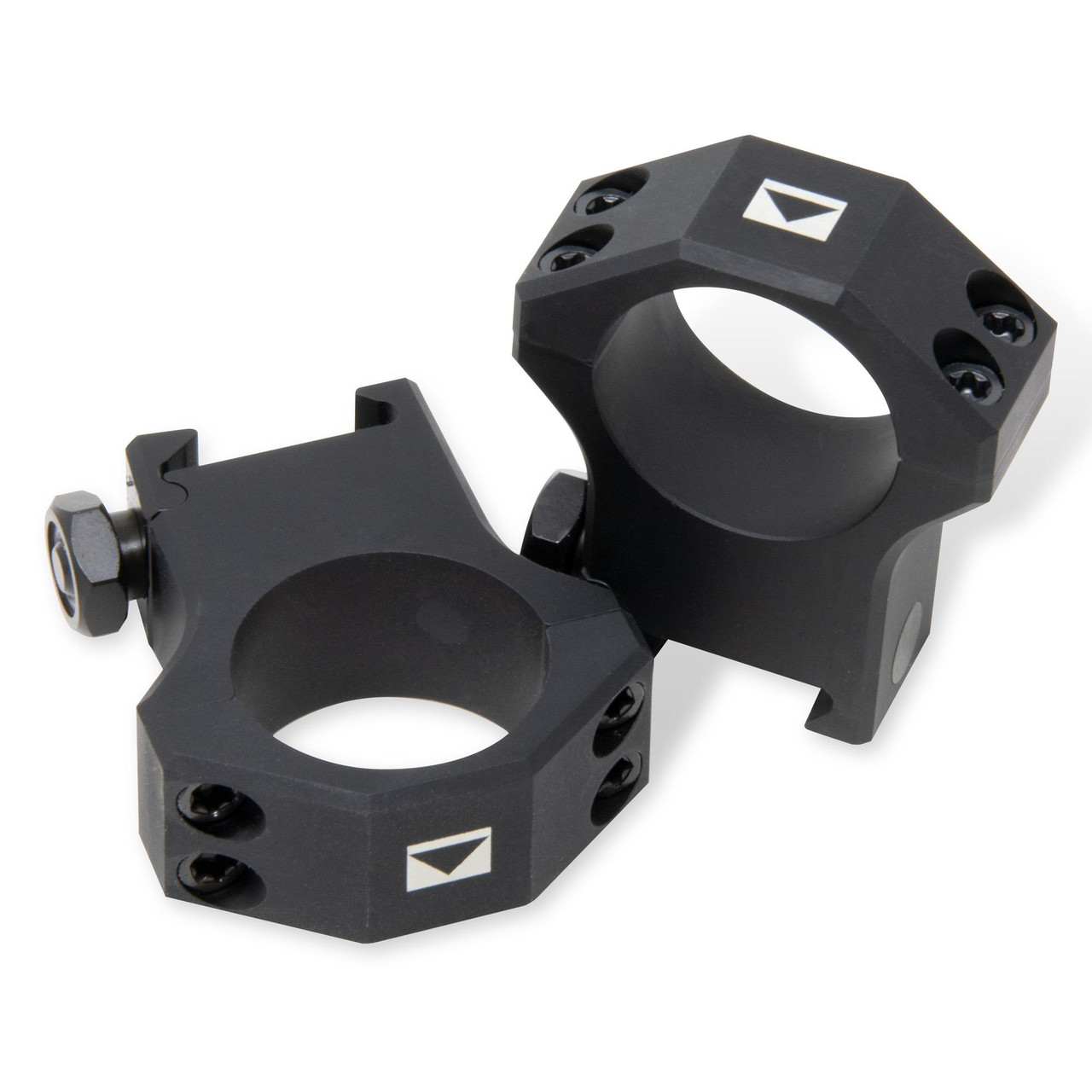 Steiner 5964 Tactical Scope Rings - Precision Mounting for 34mm Scopes, Low Profile Picatinny Compatible, black metal scope rings for secure firearm mounting.