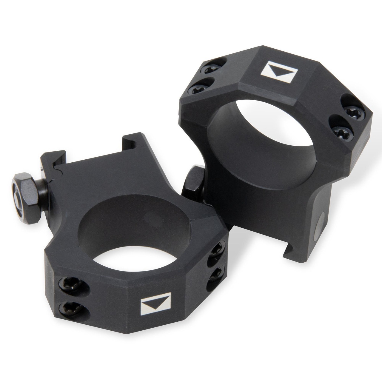 Steiner 5963 Extra High Scope Rings - Precision Alignment for 30mm Scopes on Picatinny Rails, black tactical scope rings for reliable mounting.