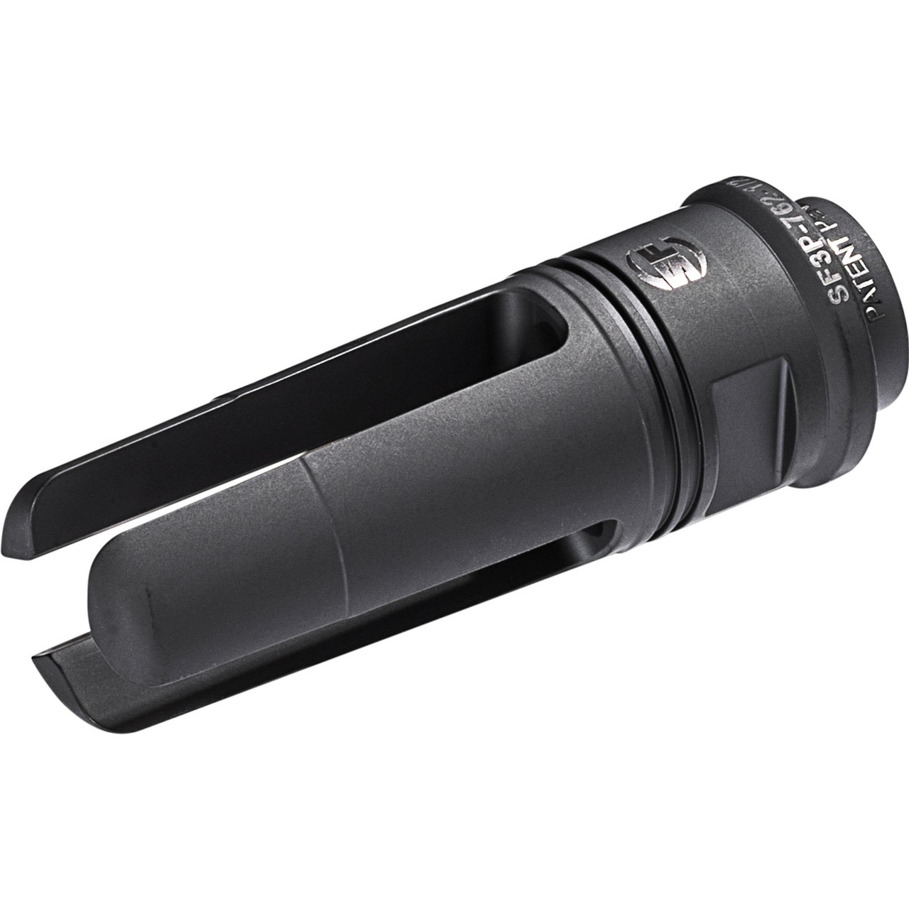 Surefire SF3P-556-5/8-24 Three-Prong Flash Hider, high-performance muzzle flash reduction device for combat and suppressor attachment.