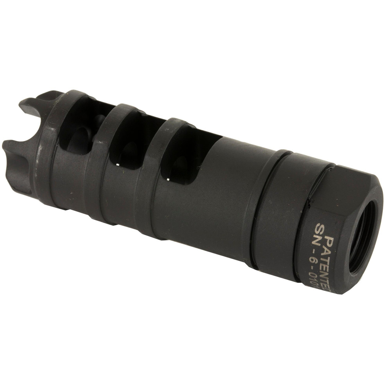 LanTac USA LLC LANTAC DGN9MMD Dragon Muzzle Brake for 9x19MM Rifles, black tactical muzzle device with enhanced recoil control and precision shooting features.