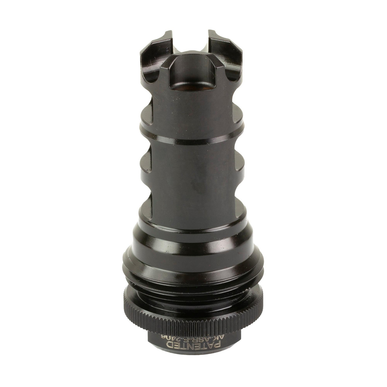 LanTac USA LLC LANTAC Dragon Muzzle Brake DGNAK47B-ASR - Precision Engineering for AK47, black firearm muzzle brake for recoil control and muzzle climb reduction.