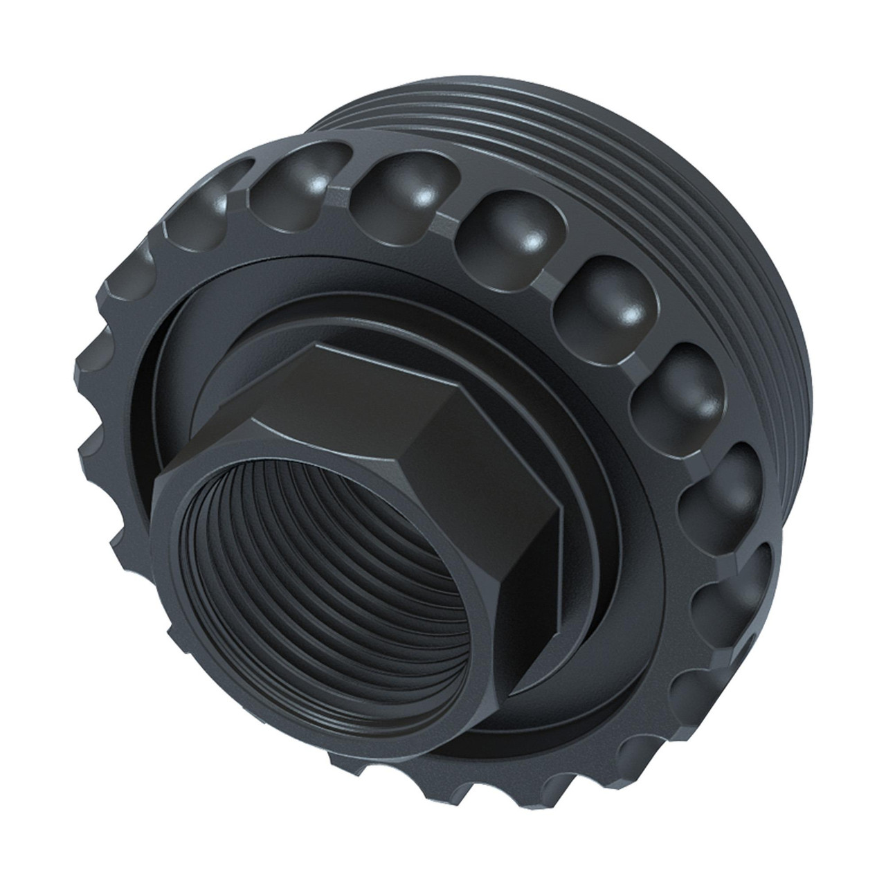 LanTac USA LLC LanTac USA HUB-ADC-DT-762 Direct Thread Adapter - 5/8X24 Compatibility for Firearms, black metal firearm accessory adapter with threaded exterior and hexagonal section.