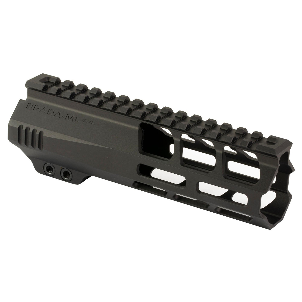 LanTac USA LLC 01-HG-006-SPADA-ML Precision Handguard, this image shows a durable M-LOK compatible handguard made of 6005A-T6 aluminum with a Type 3 anodized finish, designed for firearm customization.
