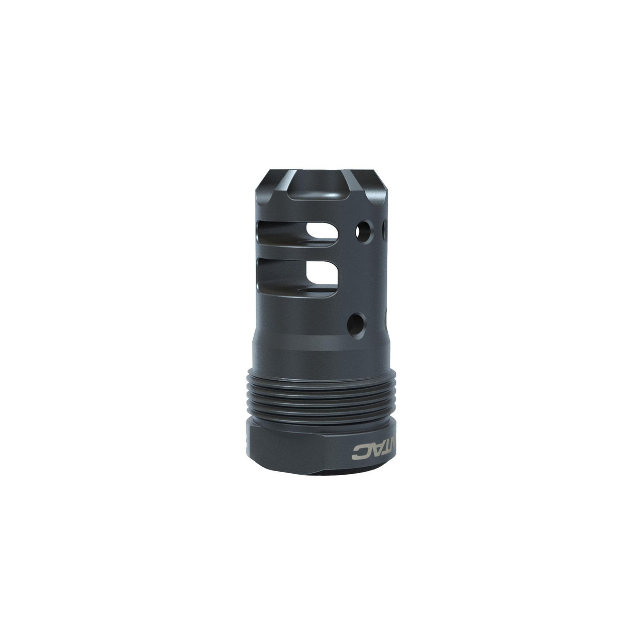 LanTac USA LLC LANTAC Dragon Plan-B Hub Mount Muzzle Brake DGN556B-PBS, black firearm muzzle brake with precision recoil management and stability design.