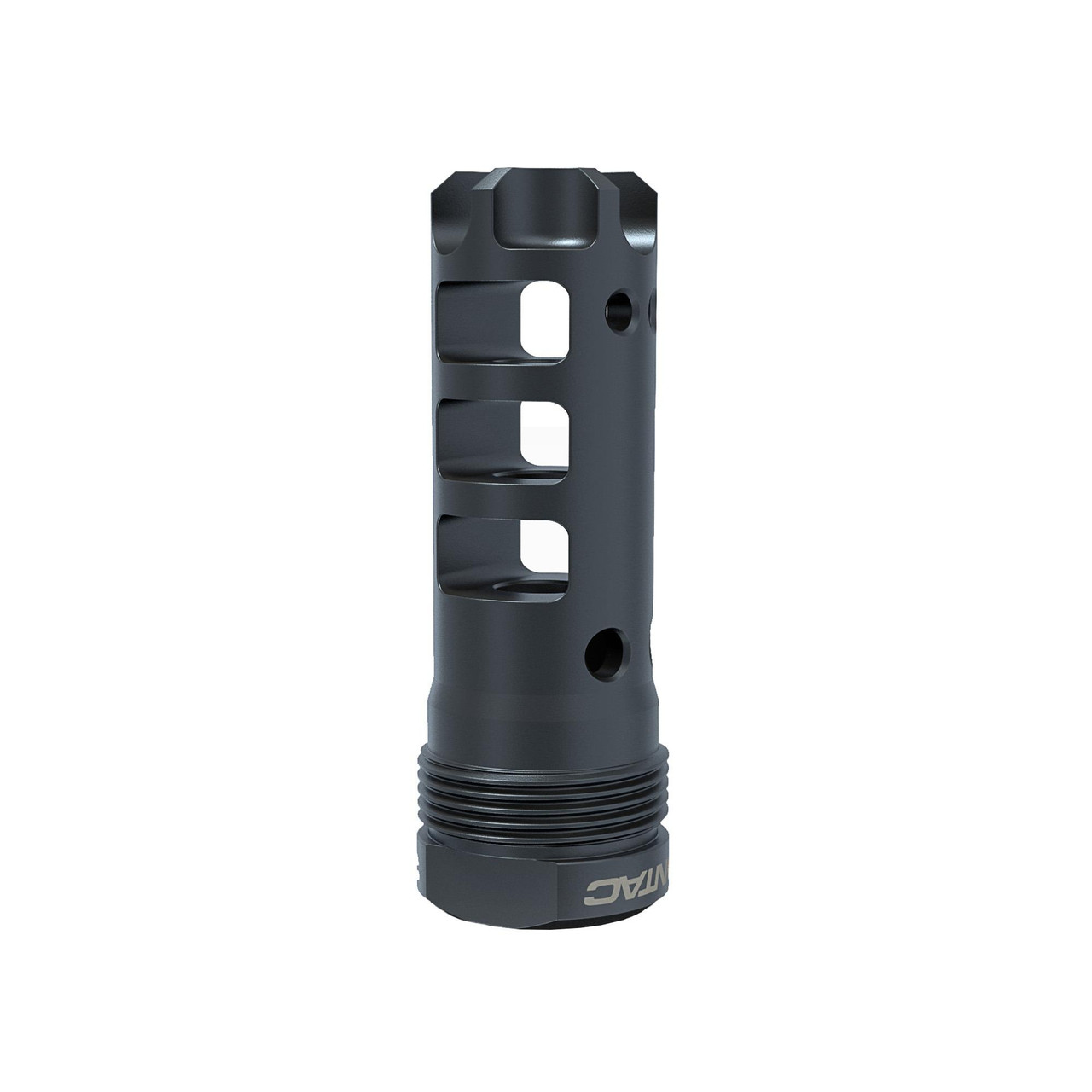 LanTac USA LLC LANTAC Dragon Plan-B Hub Mount Muzzle Brake, black firearm muzzle device designed for advanced recoil control and muzzle rise mitigation for 30 caliber firearms.