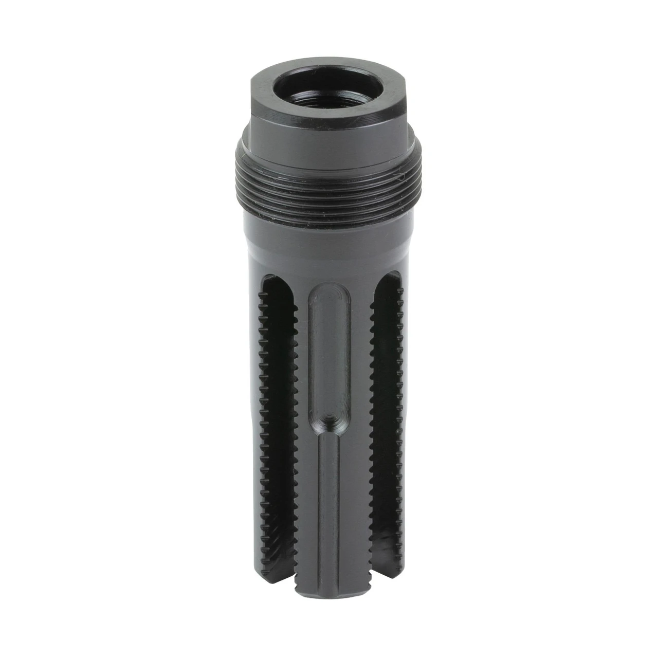 LanTac USA LLC LANTAC USA LLC LAM-556FH-PBL Lamprey Flash Hider – Precision Engineered Muzzle Flash Reduction for Tactical Excellence, black metal tactical flash hider for firearms.