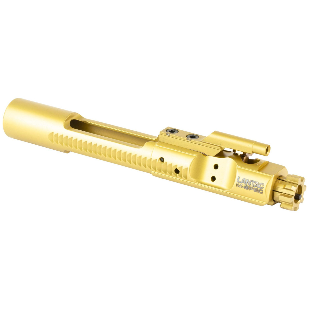 LanTac USA LLC M-SPEC 556 Milspec BCG, high-performance gold-colored bolt carrier group for AR15 with lifetime warranty.