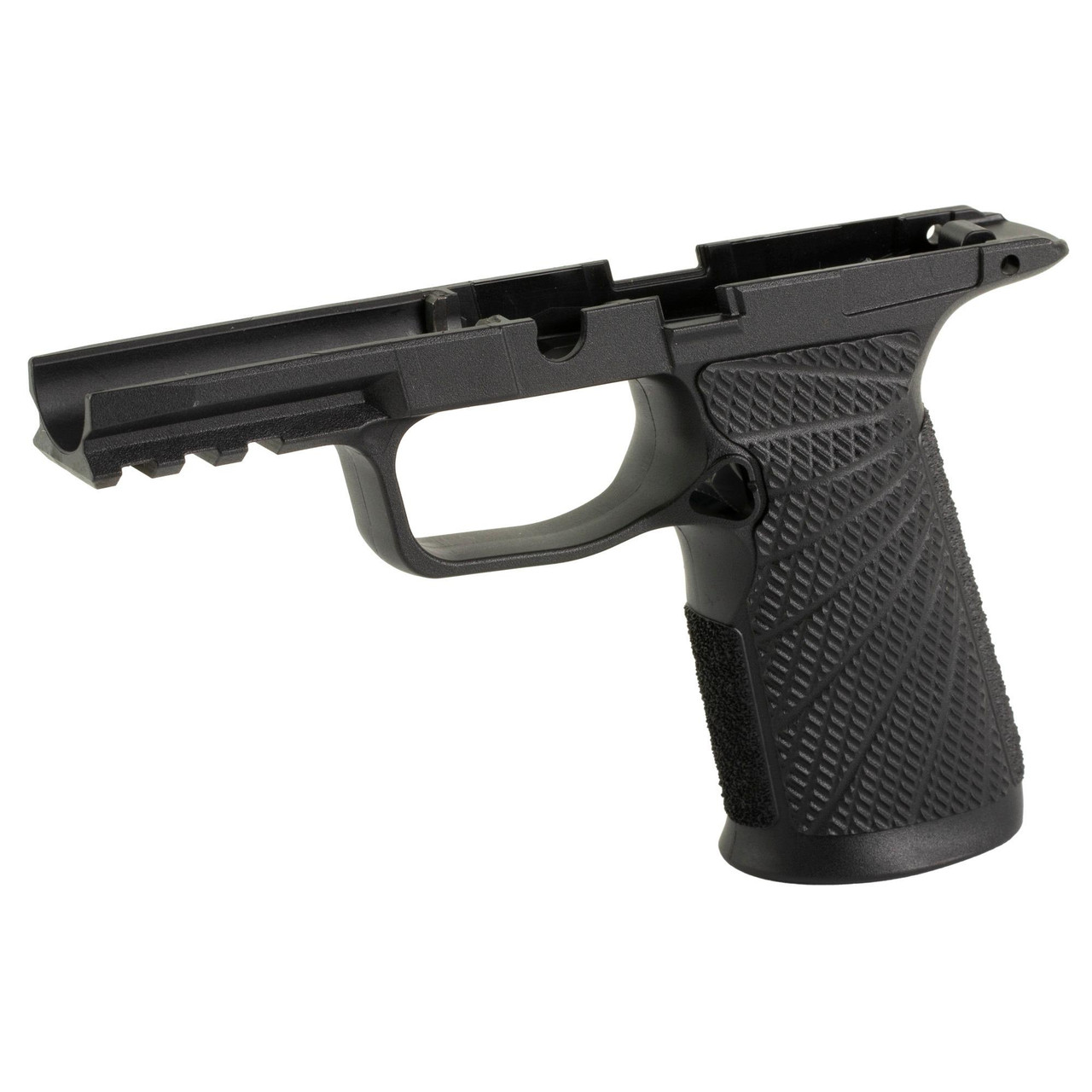 Wilson Combat 365M-SB Grip Module for SIG-SAUER P365 XMacro, black textured polymer grip module for enhanced control and comfort in concealed carry, shown detached from the firearm.