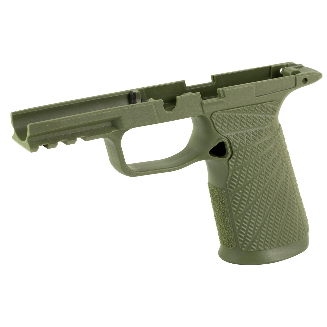 Wilson Combat 365M-SGN Grip Module for SIG-SAUER P365 XMacro, olive green textured grip and frame with enhanced comfort and recoil control.