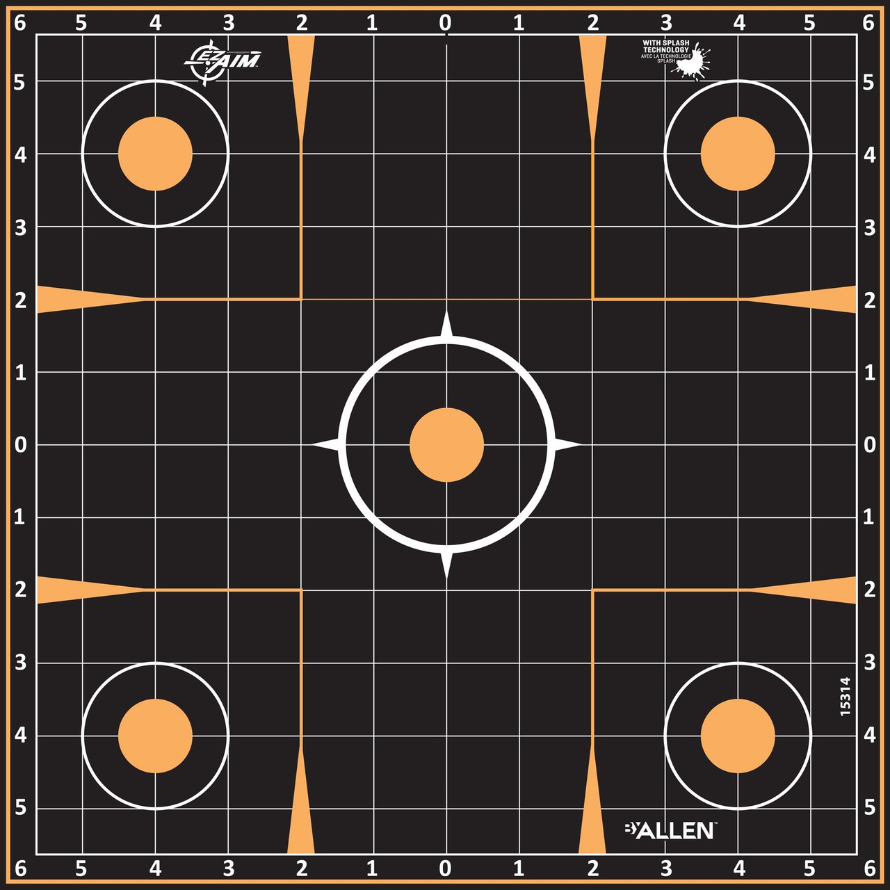 Allen Company 15314 EZ Aim Splash Paper Shooting Target - Enhance Accuracy with Innovative Splash Technology, featuring multiple target zones and splash effects for improved shooting practice.
