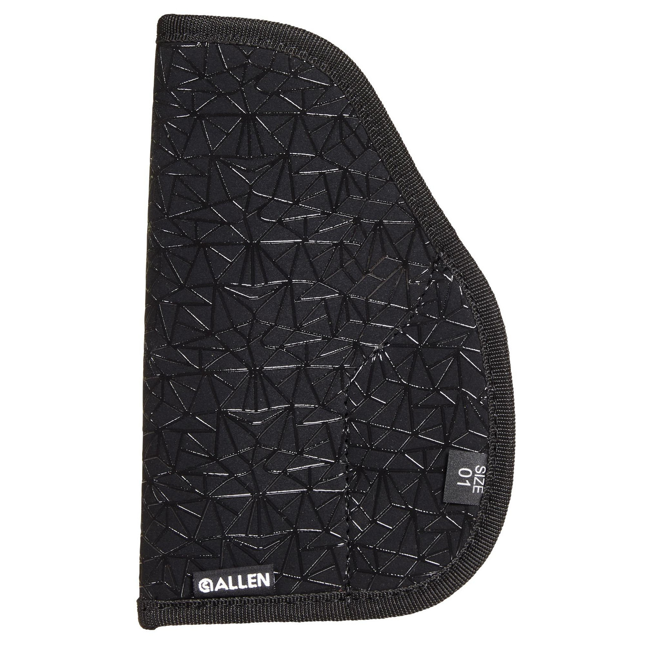 Allen Company 44901 Spiderweb In-The-Pocket Conceal Carry Gun Holster, black holster with a geometric spiderweb pattern and secure edge stitching, designed for right and left handed users for comfortable firearm concealment.