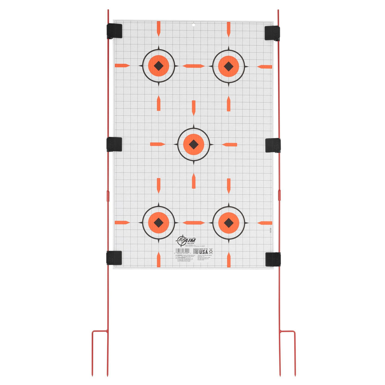 Allen Company 15828 Stow-N-Go Target Stakes - Quick Setup & Durable 52" Steel Target Holder for On-the-Go Shooters, foldable metal target stand with target paper and stakes for outdoor shooting practice.