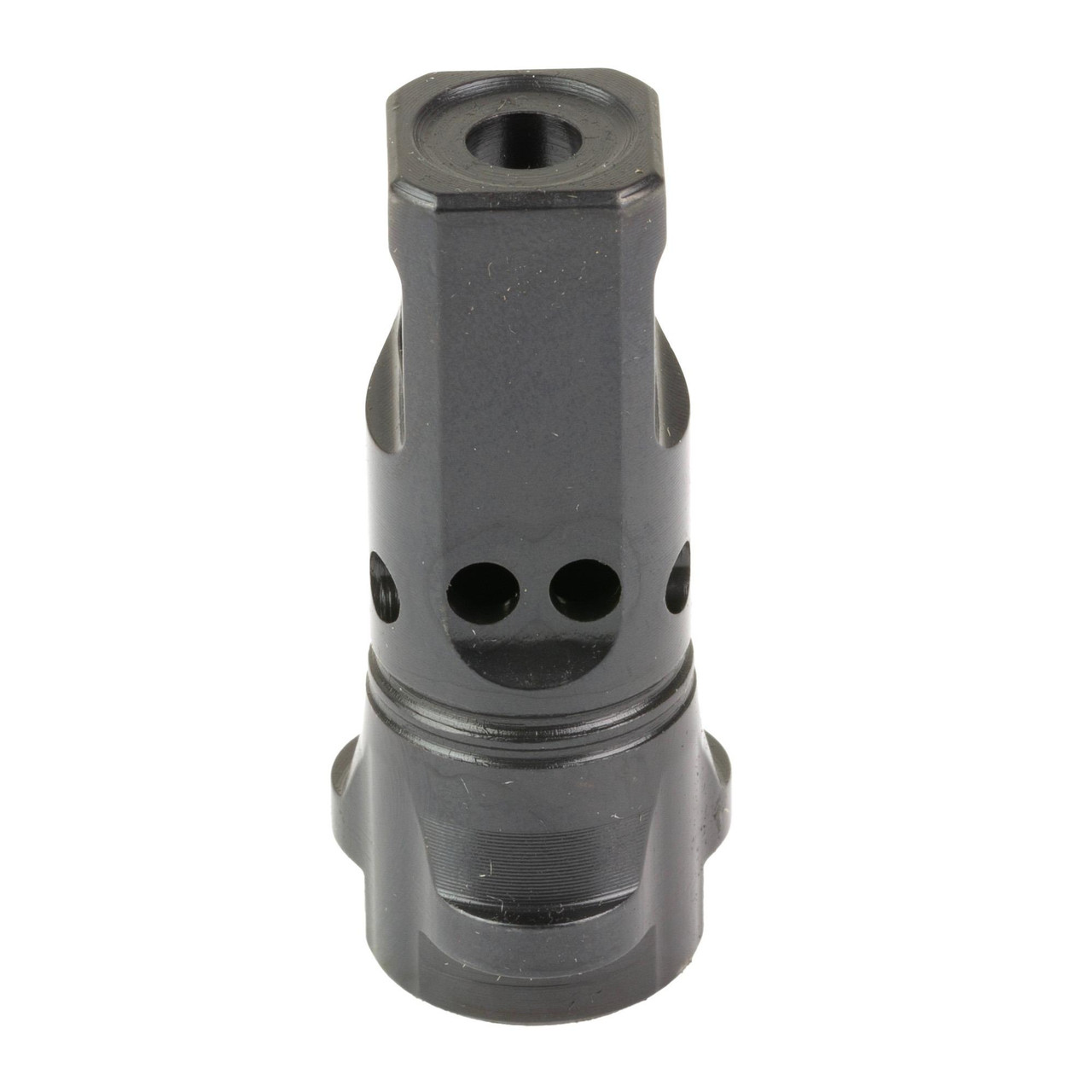 Breek Arms BRK4330 Echo Muzzle Brake & Breek-LOK 3QD Suppressor Attachment, precision firearm accessories designed for 14.5-inch barrels, showcasing a black, metal muzzle device with multiple holes for optimal performance.