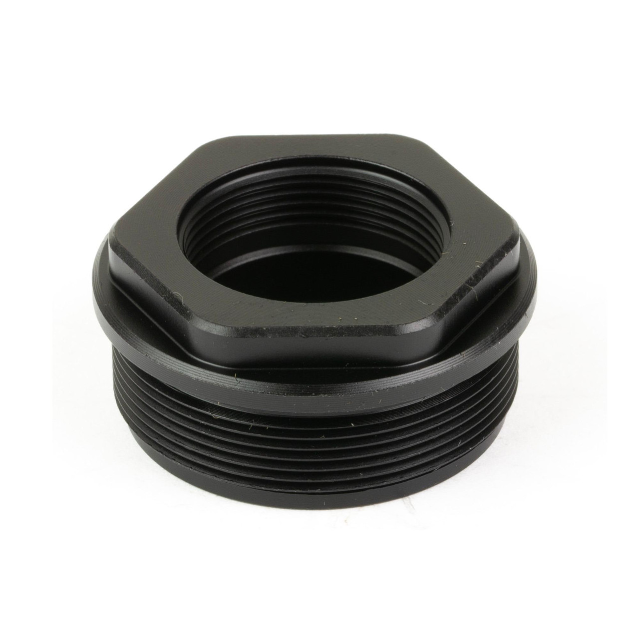 Breek Arms BRK4401 Plan B HUB One Universal Suppressor Mount, lightweight Grade 5 titanium with DLC finish for optimal precision, shown as a black, durable firearm accessory with threaded interior for attachment.