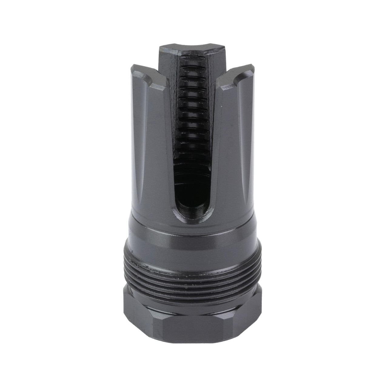 Breek Arms BRK4416 Low-Profile 3-Prong Muzzle Device, lightweight steel design with flash reduction features for firearm accessories.