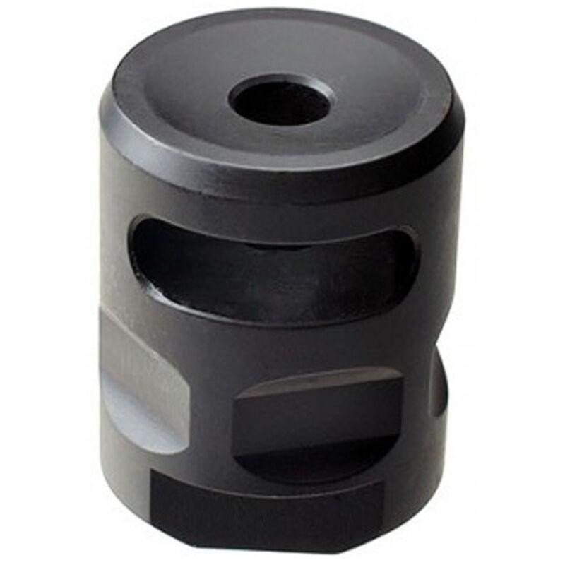 Strike Industries WarHog Comp for 5.56, QPQ Finish, cylindrical firearm muzzle device with ports and a matte black finish.