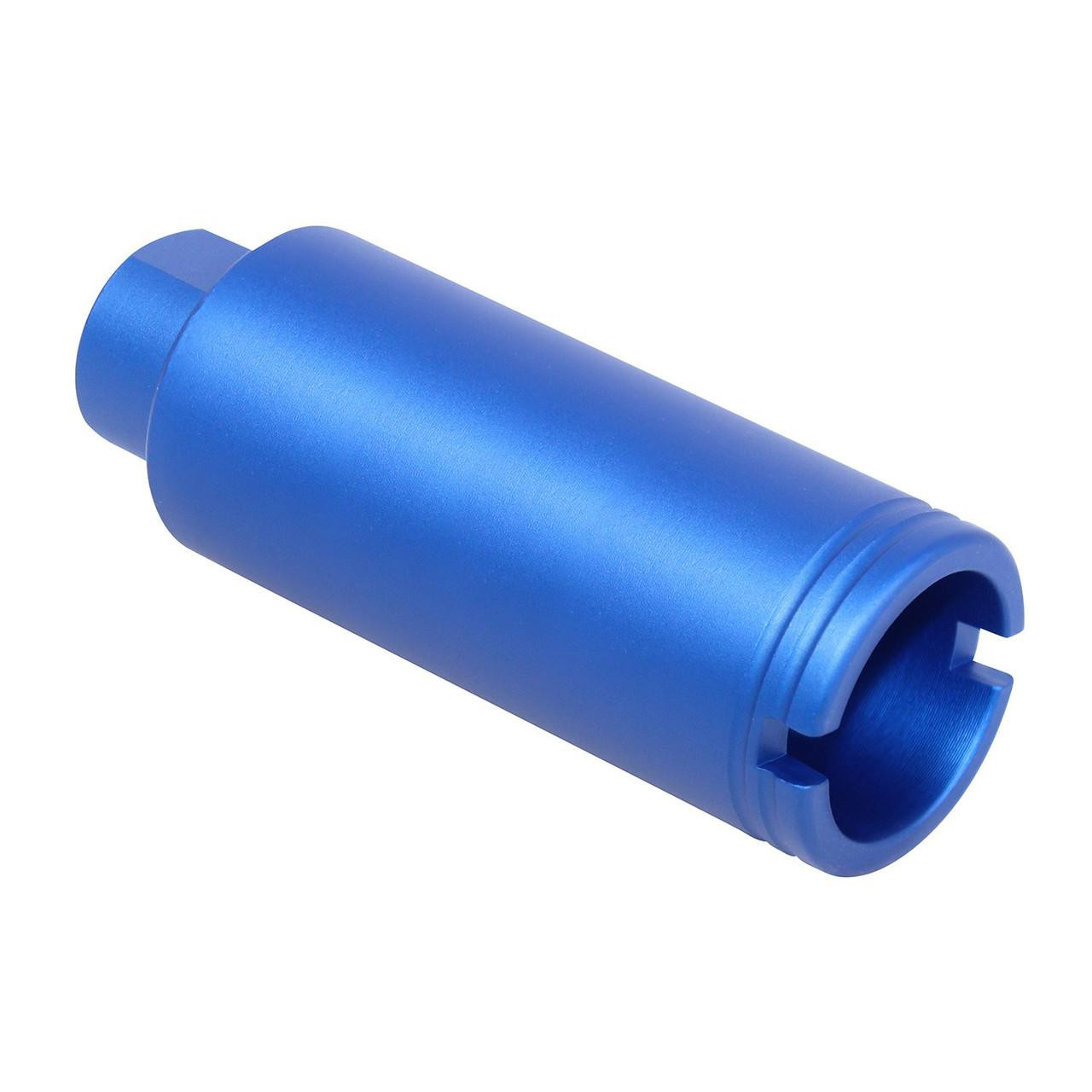  Guntec USA CONE-FH-S-BLUE 223/5.56 Rifle Slim Line Cone Flash Can (Anodized Blue) 