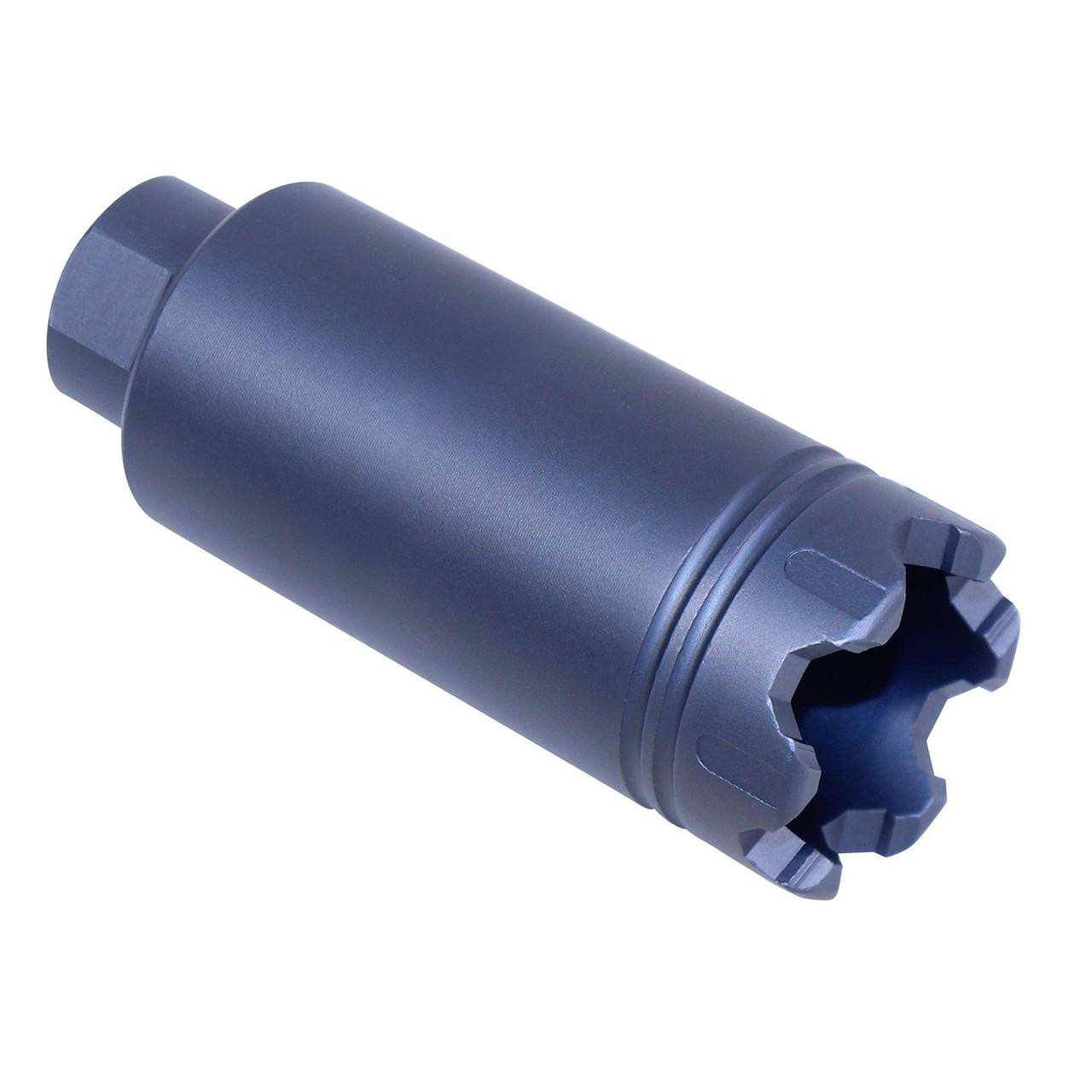  Guntec USA CONE-FH-S-C-GREY 223/5.56 Rifle Slim Line 'Trident' Flash Can With Glass Breaker (Anodized Grey) 