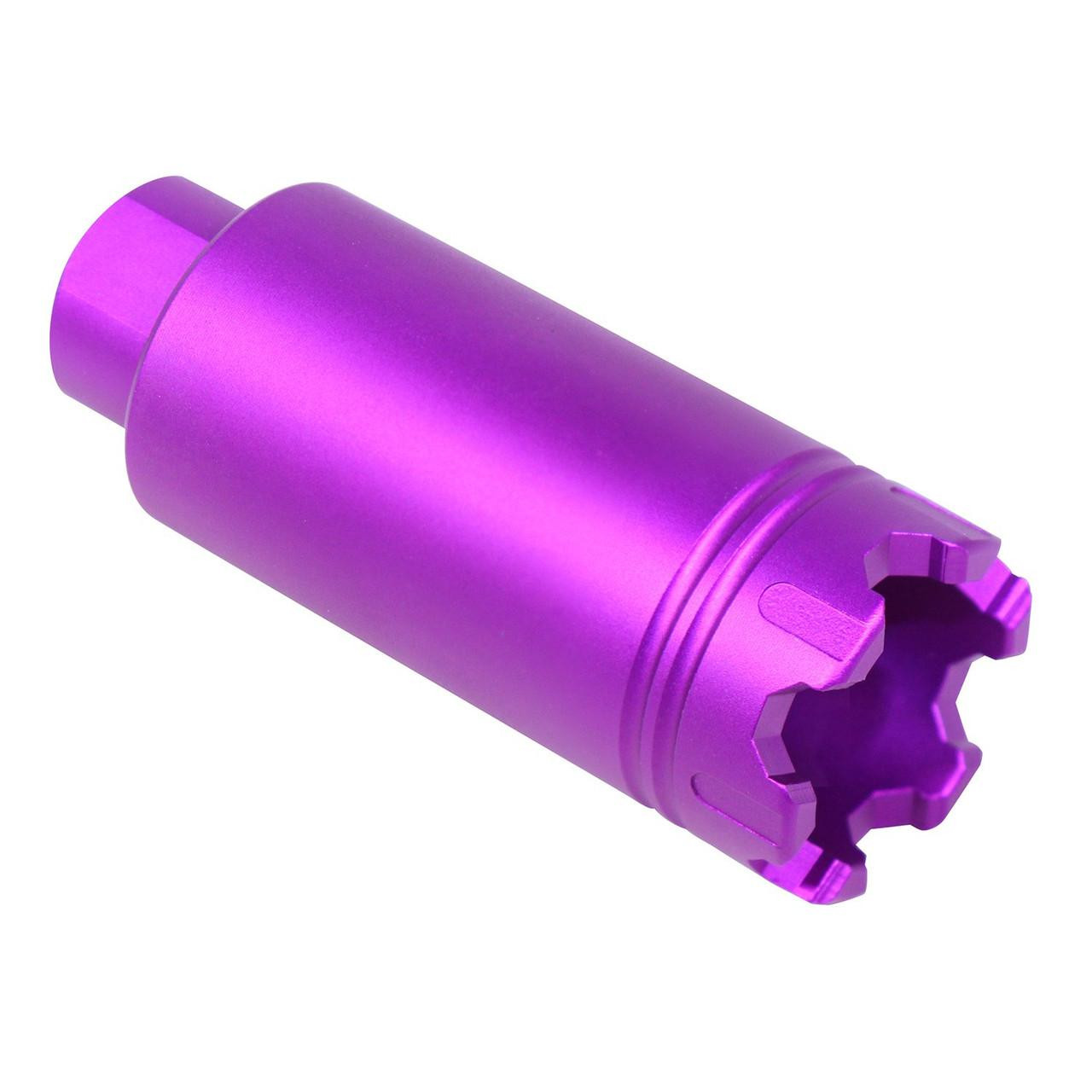 Guntec USA CONE-FH-S-C-PURPLE Guntec USA CONE-FH-S-C-PURPLE 223/5.56 Rifle Slim Line 'Trident' Flash Can With Glass Breaker (Anodized Purple) CONE-FH-S-C-PURPLE