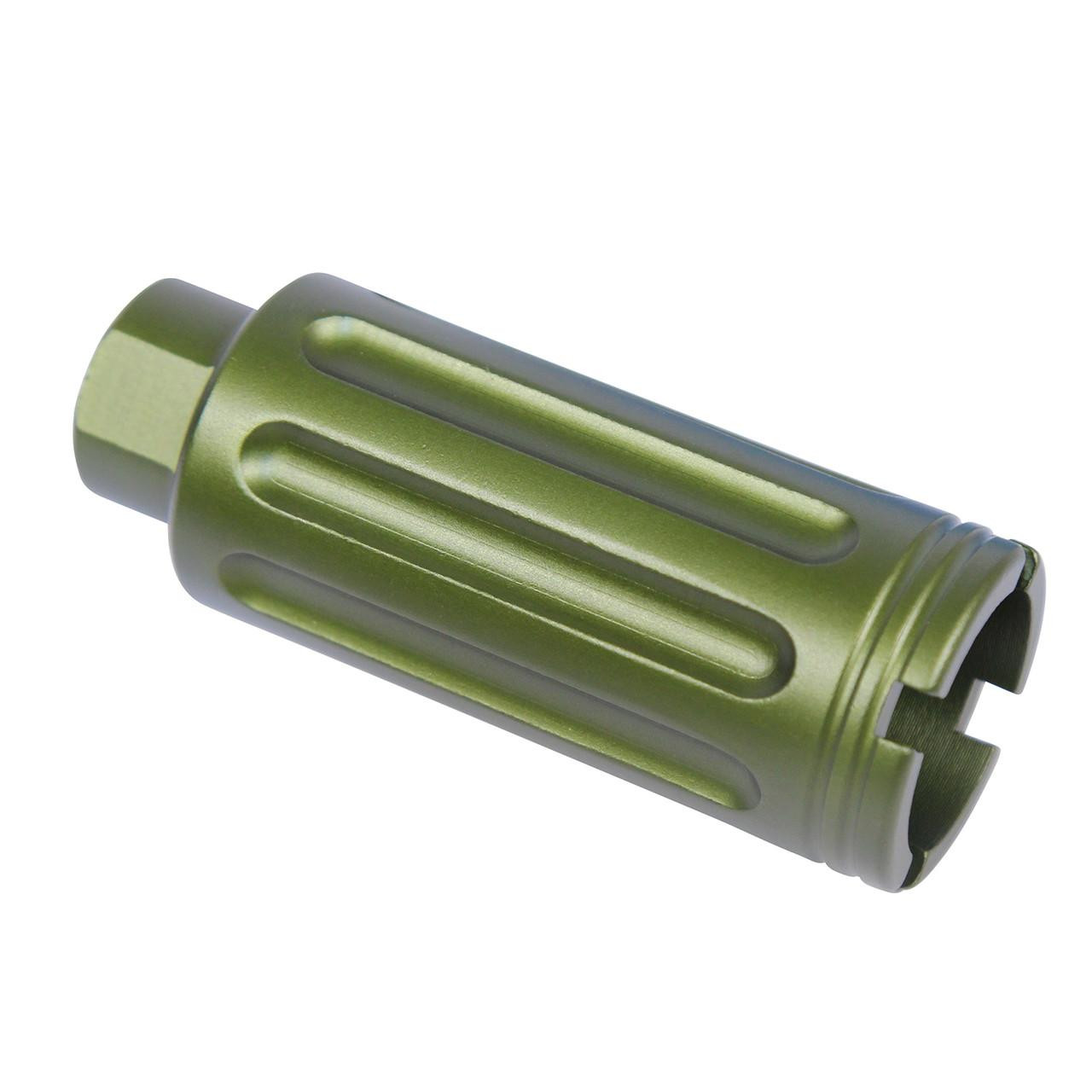  Guntec USA CONE-FH-S-GEN2-GREEN 223/5.56 Rifle Slim Line Cone Flash Can (Gen 2) (Anodized Green) 
