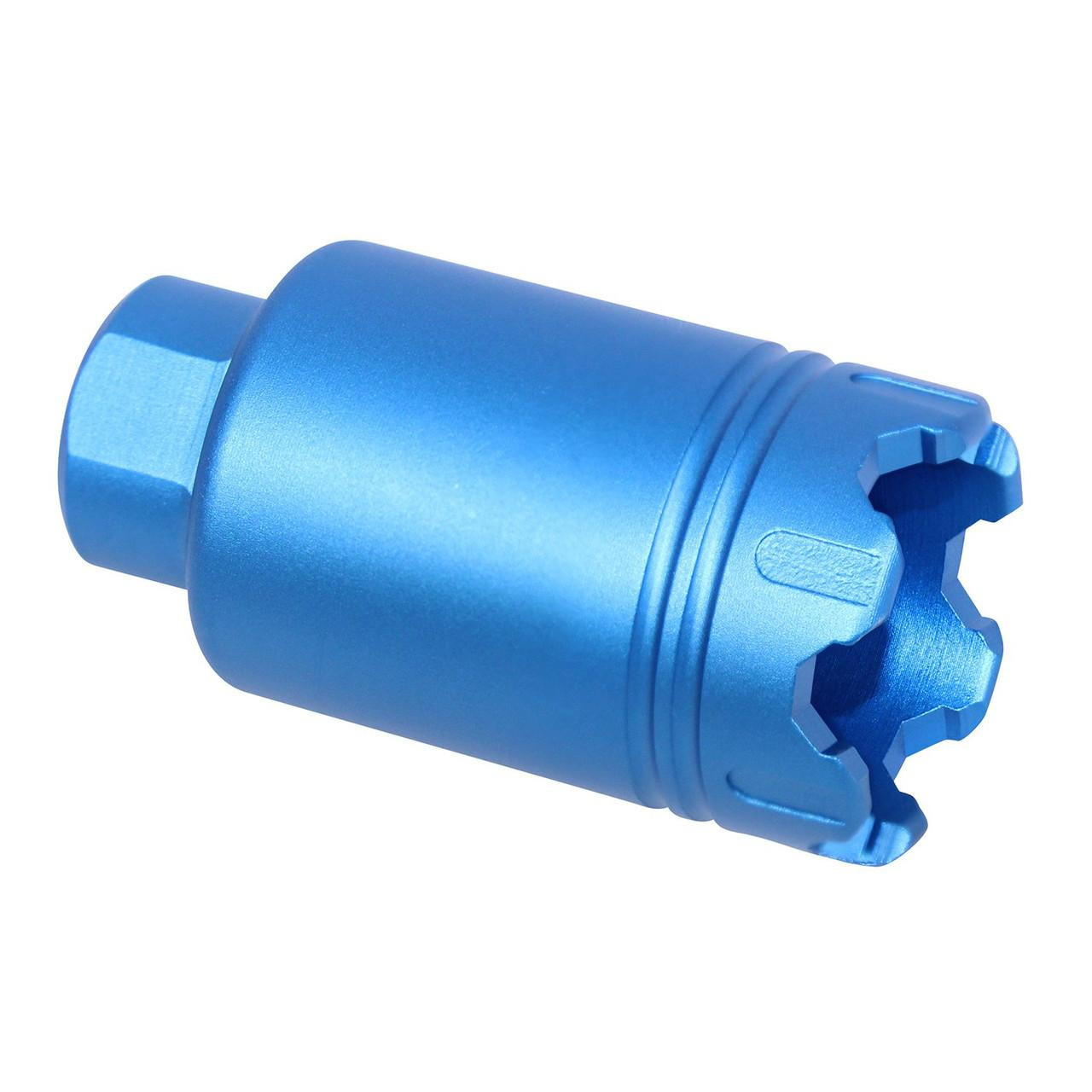Guntec USA MCONE-FH-S-C-BLUE Guntec USA MCONE-FH-S-C-BLUE 223/5.56 Rifle Micro 'Trident' Flash Can With Glass Breaker (Anodized Blue) MCONE-FH-S-C-BLUE