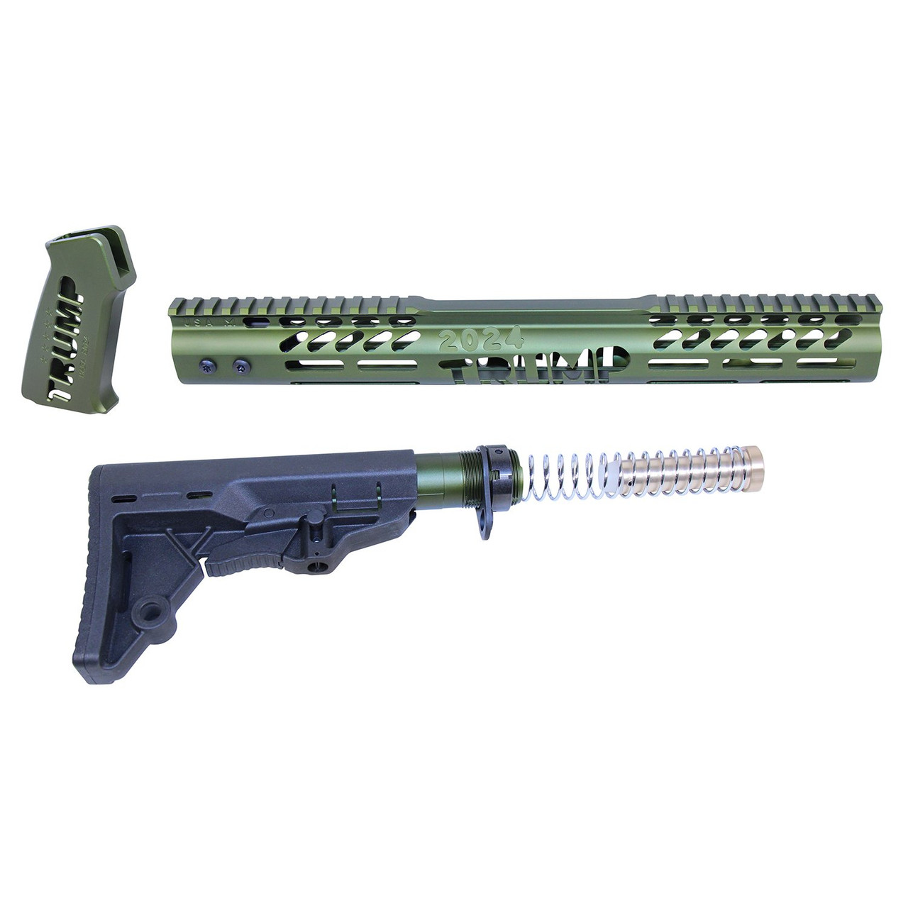 Guntec USA TRUMP-SET-MIL-GREEN AR-15 "Trump Series" Limited Edition Furniture Set (Anodized Green)