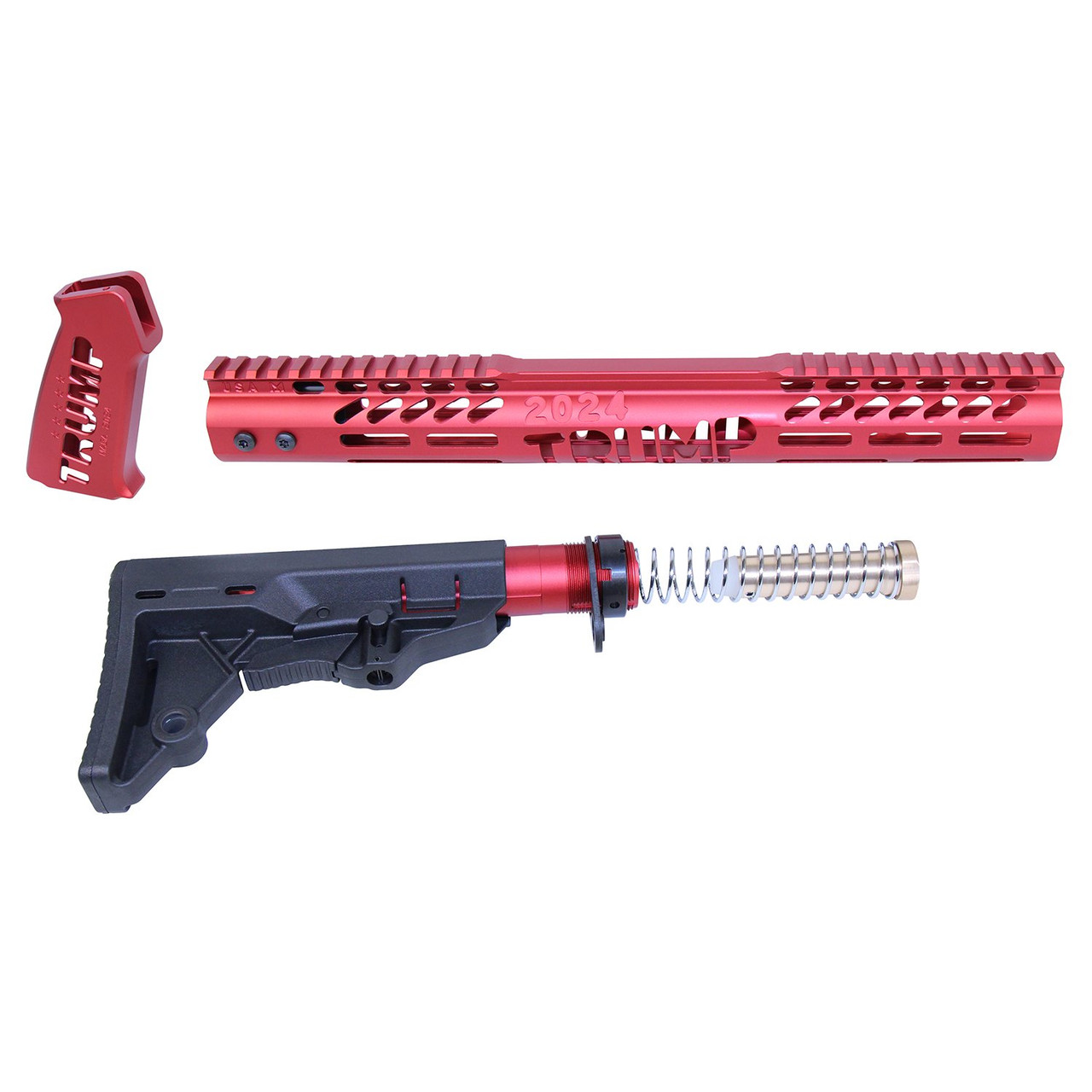 Guntec USA TRUMP-SET-MIL-RED AR-15 "Trump Series" Limited Edition Furniture Set (Anodized Red)